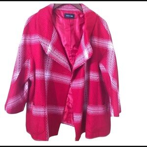 Chic red and white plaid  jacket